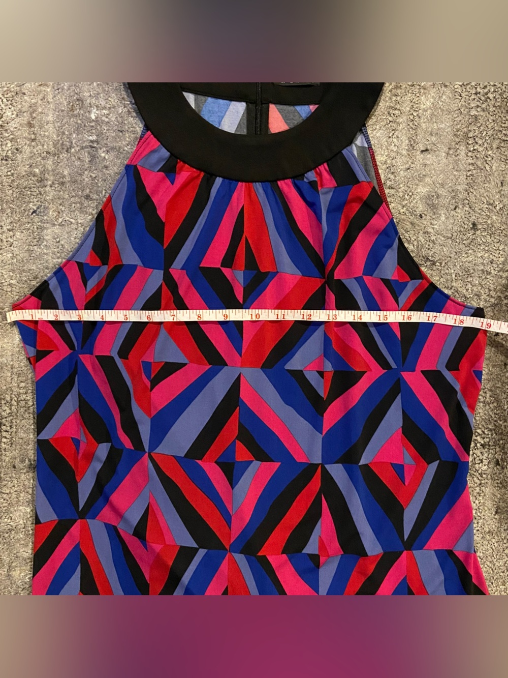 Tahari Black Womens Top with Pink & Blue Accent Y2K Ronita Blouse - Picture 7 of 8